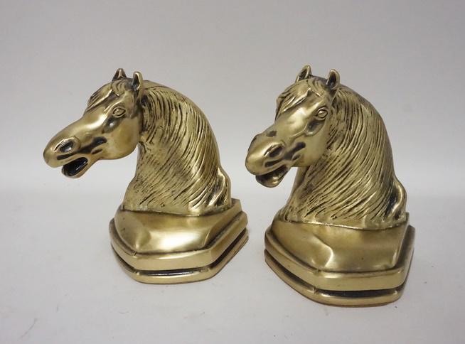 A.C. REHBERGER METAL HORSE BOOKENDS: A.C. REHBERGER METAL HORSE BOOKENDS 7 IN H