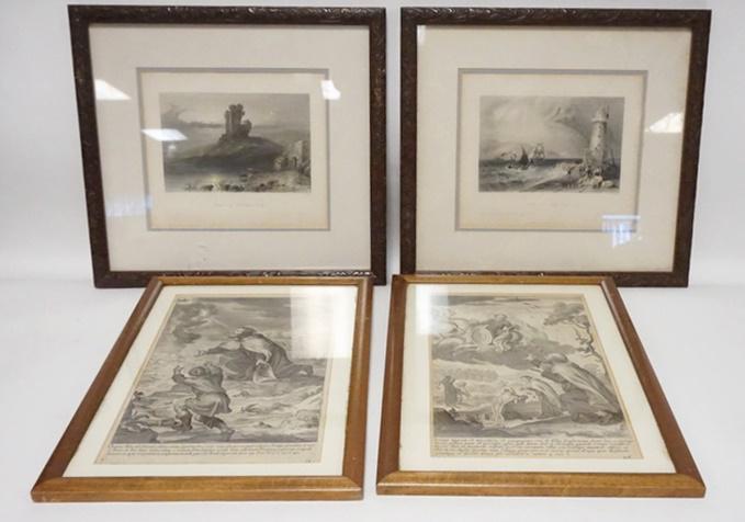 2 PAIRS ANTIQUE ENGRAVINGS, FRAMED (1 of 3)