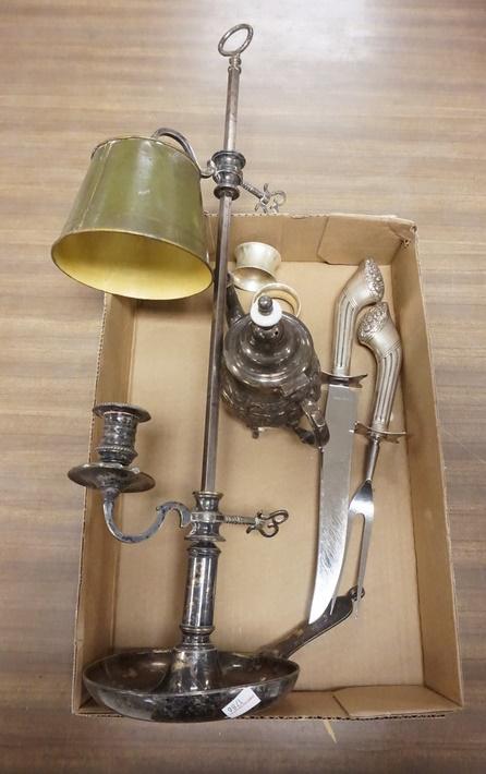 LOT W/SILVER PLATED CANDLE LAMP (1 of 1)