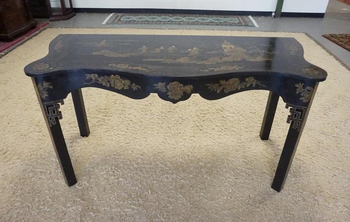 BLACK LACQUERED ASIAN CONSOLE TABLE (1 of 10)
