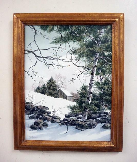 OIL ON BOARD OF WINTER FARM SCENE (1 of 3)