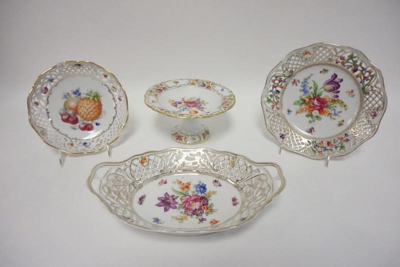 4 SHCUMANN CHINA DECORATED SERVING PIECES (1 of 4)