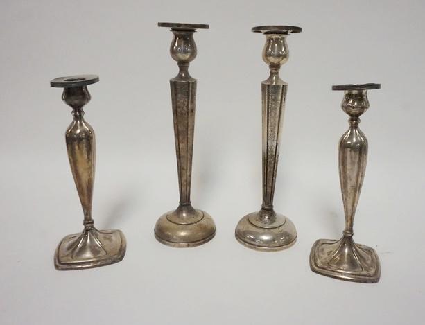 2 PAIRS OF WEIGHTED STERLING SILVER CANDLESTICKS (1 of 1)