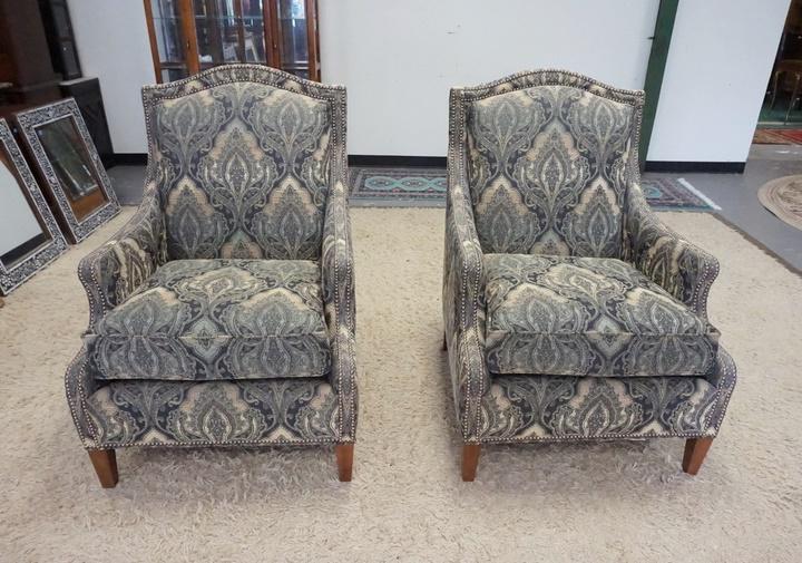 PAIR OF FAIRFIELD UPHOLSTERED ARMCHAIRS (1 of 3)