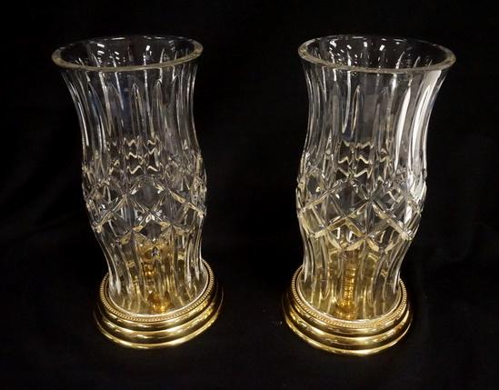 PAIR OF WATERFORD HURRICANE LAMPS (1 of 3)
