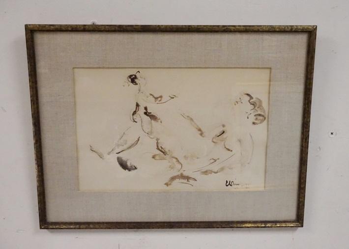 FRAMED PAINTING SIGNED CHAIM GROSS (1 of 3)