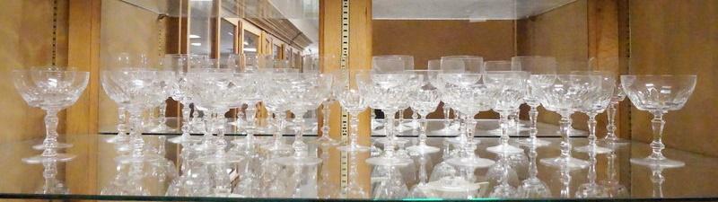 24 PIECE LENOX CRYSTAL STEMWARE: 24 PIECE LENOX CRYSTAL STEMWARE, GOES W/RUDLEDGE PATTERN, 3 SIZES, 8 OF EACH, TALLEST IS 6 1/2 IN