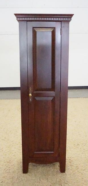 ETHAN ALLEN ONE DOOR CUPBOARD: ETHAN ALLEN ONE DOOR CUPBOARD, RAISED PANEL DOOR, 56 IN HIGH X 18 1/2 IN WIDE X 10 IN DEEP