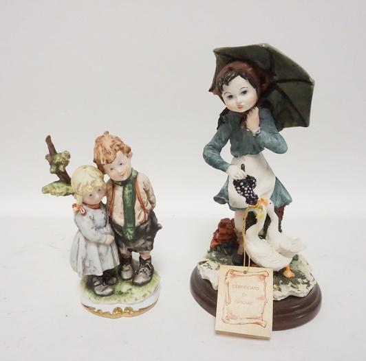 2 FIGURES LARGEST IS CAPODIMONTE: 2 FIGURES LARGEST IS CAPODIMONTE, 10 IN HIGH