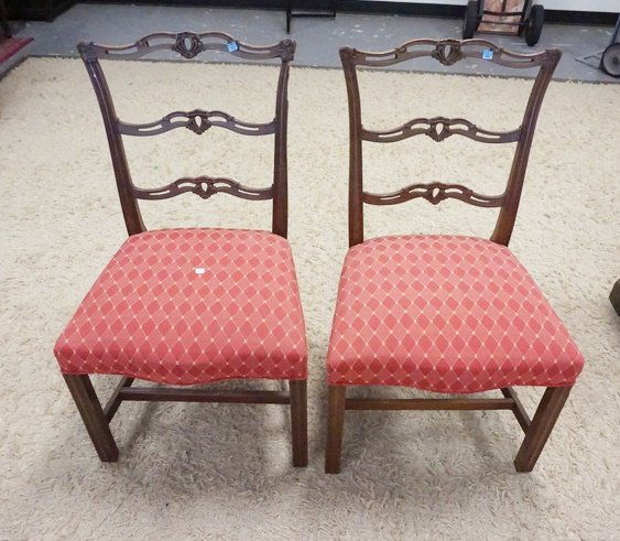 PAIR OF RIBBON BACK CHAIRS: PAIR OF RIBBON BACK CHAIRS, ONE HAS DAMAGE ON BACK TOP CORNER