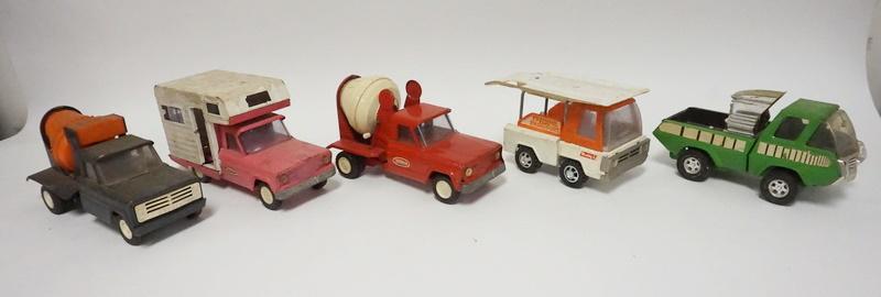5 BUDDY L & TONKA VINTAGE TOY VEHICLES: 5 BUDDY L & TONKA VINTAGE TOY VEHICLES, AS FOUND