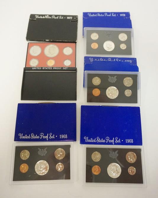 5 UNITED STATES MINT PROOF SETS 1968, 1969, 1970 & 1977 (1 of 1)