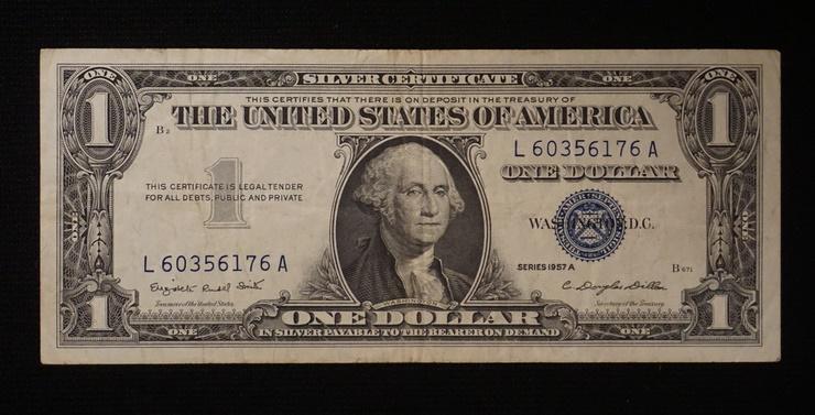 1 ONE DOLLAR SILVER CERTIFICATE 1957A (1 of 3)