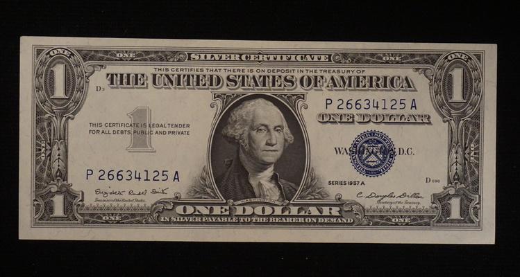 1 ONE DOLLAR SILVER CERTIFICATE 1957A (1 of 5)