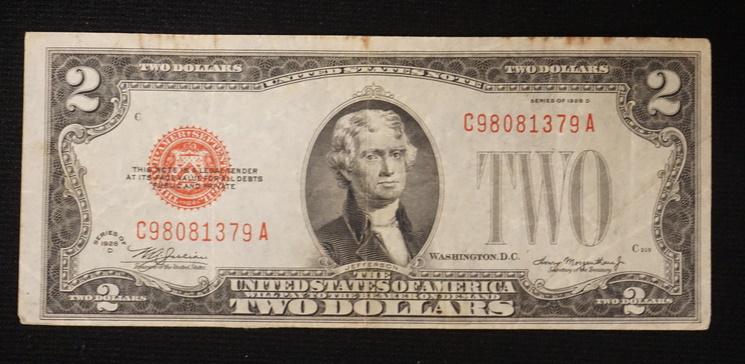 TWO DOLLAR BILL 1928D: TWO DOLLAR BILL 1928D