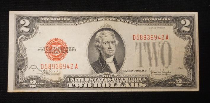 TWO DOLLAR BILL 1928F: TWO DOLLAR BILL 1928F