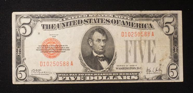 FIVE DOLLAR BILL 1928A (1 of 4)