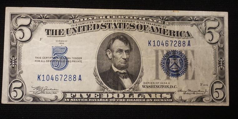 FIVE DOLLAR BILL 1934A (1 of 4)