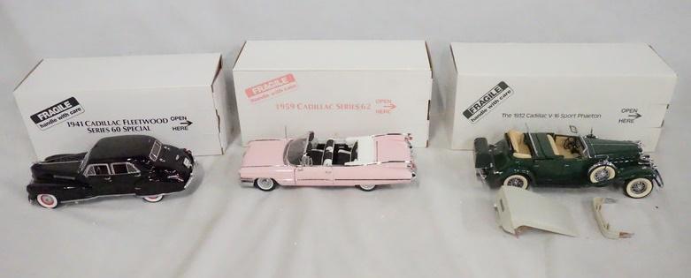 3 CADILLAC MODELS FROM THE DANBURY MINT (1 of 2)
