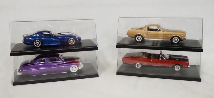 4 MODEL CARS IN DISPLAY CASES (1 of 5)