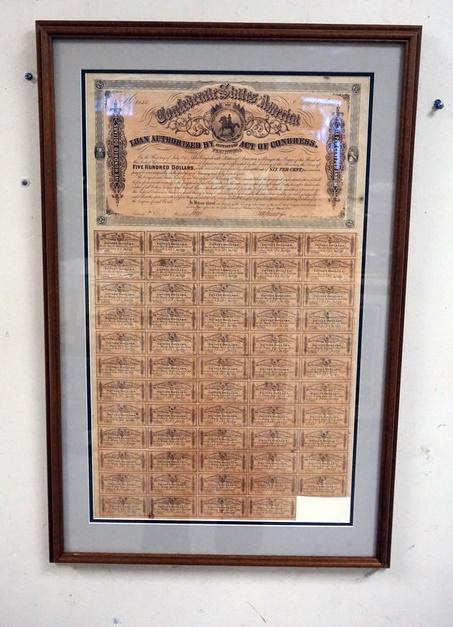 CONFEDERATE FIVE HUNDRED DOLLAR LOAN DOCUMENT (1 of 2)