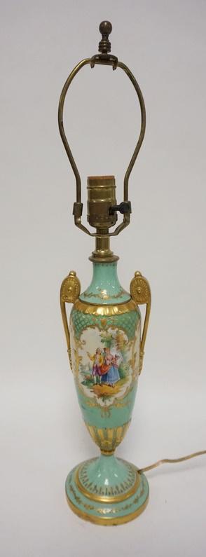 DRESDEN PORCELAIN  URN TABLE LAMP (1 of 4)