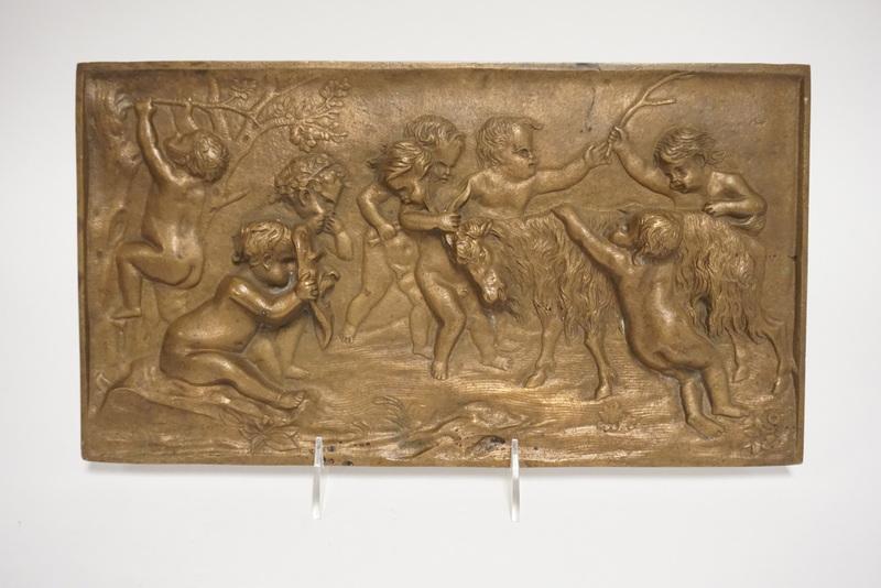 BRONZE PLAQUE KELLENY OF THE GOAT: BRONZE PLAQUE KELLENY OF THE GOAT HIGH RELIF, 13 3/4 IN X 7 IN