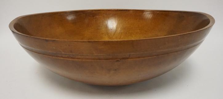 LRG ANTIQUE PRIMITIVE WOOD BOWL (1 of 5)