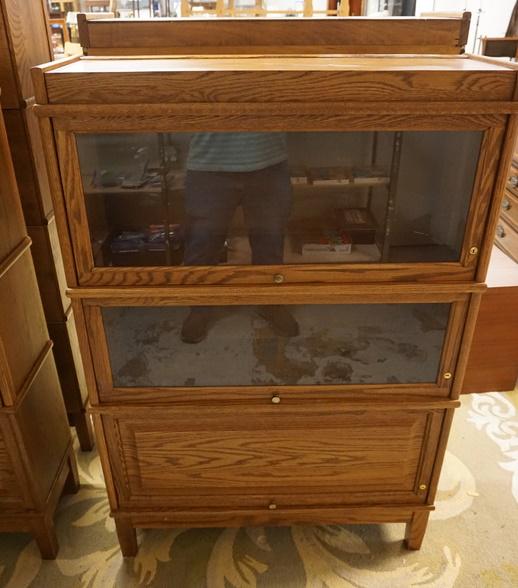 OAK 3 SECTION BARRISTER BOOKCASE (1 of 2)