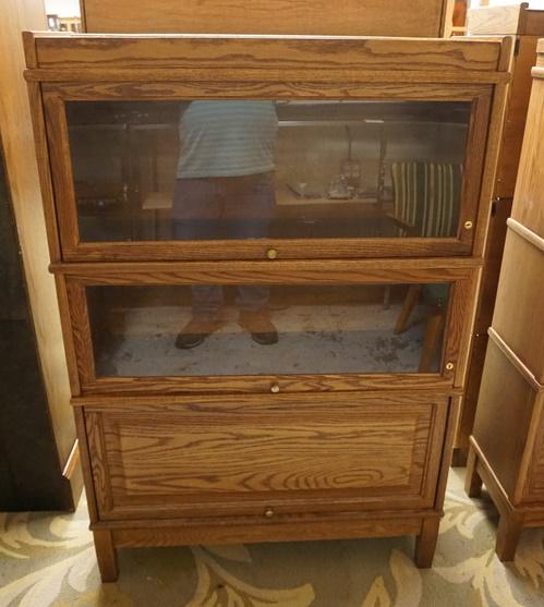 OAK 3 SECTION BARRISTER BOOKCASE (1 of 2)