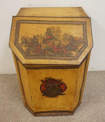 PAINTED TIN TEA BIN (1 of 3)