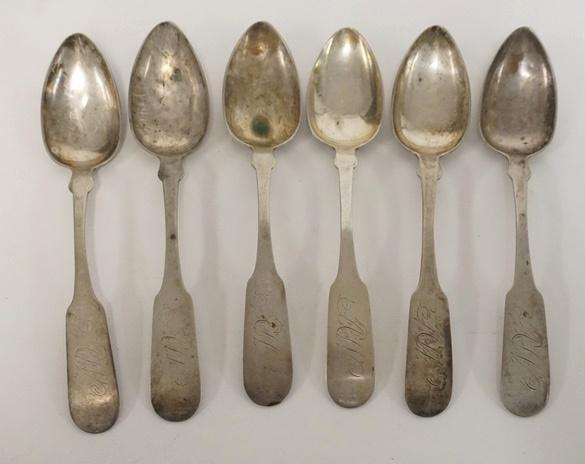 6 C REEVES COIN SILVER TEASPOONS (1 of 2)