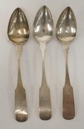 3 J PARKER COIN SILVER TEASPOONS (1 of 2)