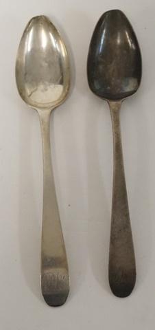 2 SMALL COIN SILVER SPOONS (1 of 2)