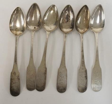 6 COIN SILVER TEASPOONS (1 of 2)