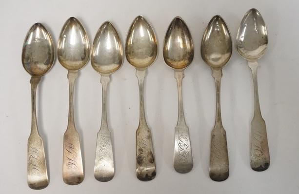 7 C REEVES COIN SILVER TEASPOONS (1 of 2)