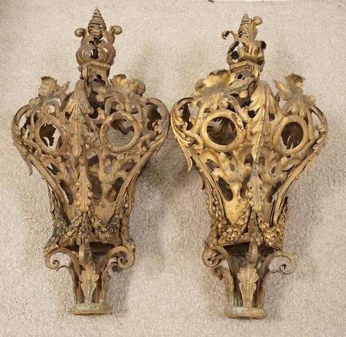 PAIR OF VICTORIAN LAMP TOPS (1 of 3)