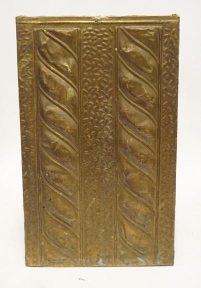 BRASS OVER WOOD WASTE BASKET (1 of 2)