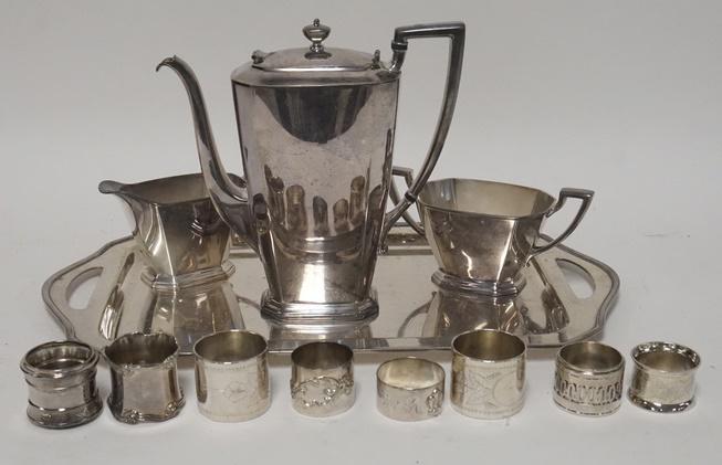 NICKEL SILVER TEASET & NAPKIN RINGS (1 of 1)