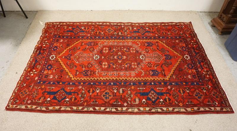 RED ORIENTAL AREA RUG (1 of 4)