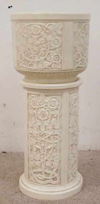 WELLER IVORY POT & PEDESTAL (1 of 5)