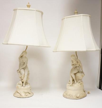 PAIR OF FIGURAL BISQUE LAMPS (1 of 4)