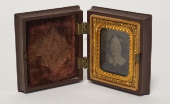 MINI TIN TYPE OF WOMAN IN HARD CASE (1 of 3)