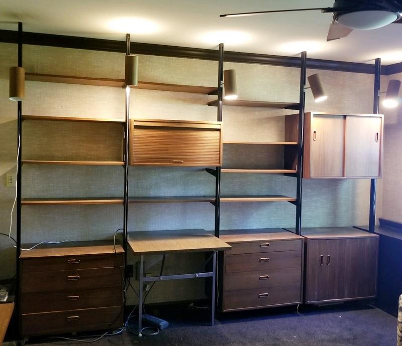 MID CENTURY MODERN WALL UNIT WITH DESK (1 of 4)