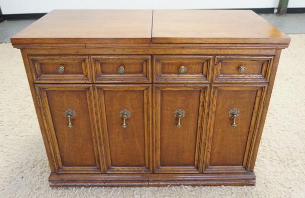 OAK WET BAR: OAK WET BAR W/ SLATE INSET, 40 IN X 18 IN X 30 IN