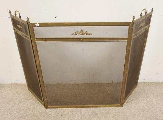 BRASS FIRE SCREEN: BRASS FIRE SCREEN 53 IN X 31 IN