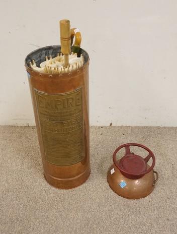 COPPER FIRE EXTINGUISHER UMBRELLA STAND (1 of 1)