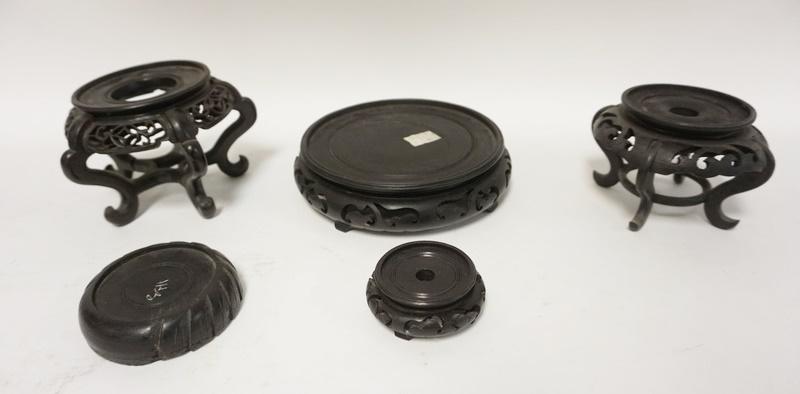 GROUP OF 5 ASIAN STANDS: GROUP OF 5 ASIAN STANDS