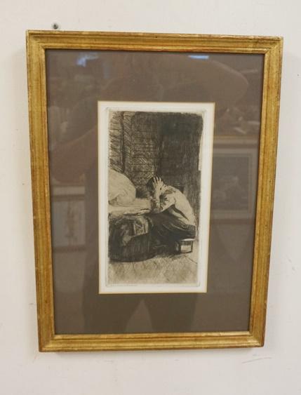 FRAMED ENGRAVING BY KATHE KOLLOWITZ (1 of 4)