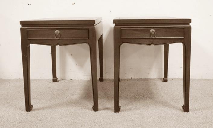 PAIR OF MAHOGANY ONE DRAWER END TABLES (1 of 3)